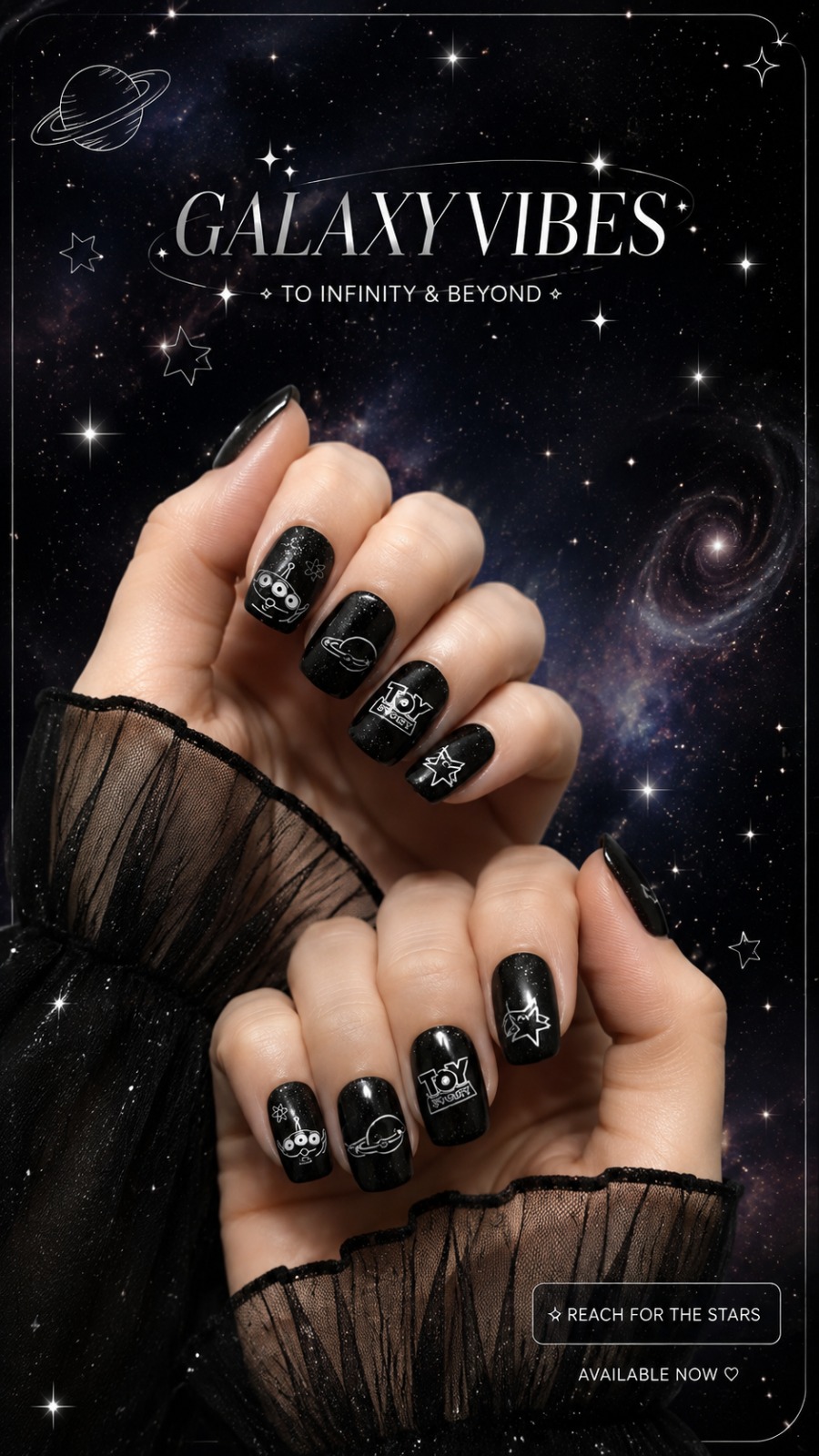 Loop Black Toy Story Nails