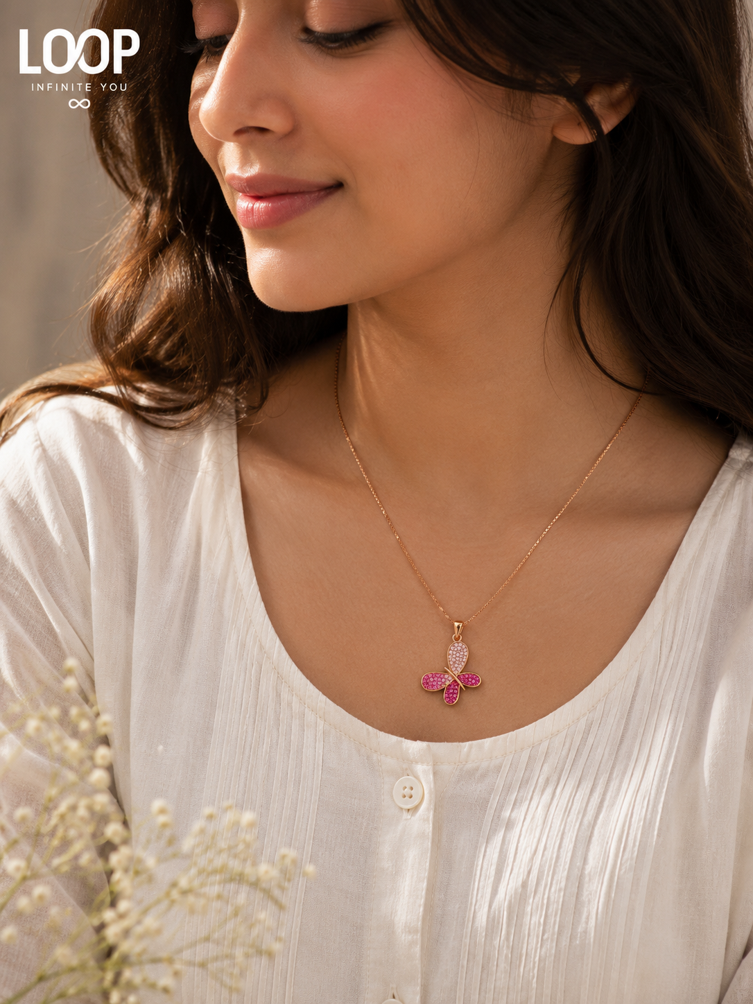 Rose Gold Butterfly Pendant