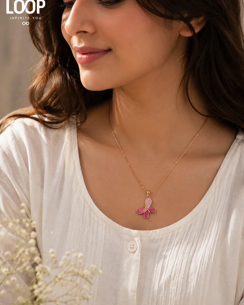 Rose Gold Butterfly Pendant