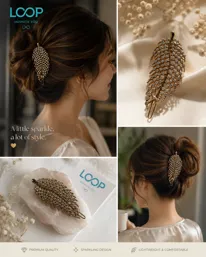 Leaf Crystal Hair Pin