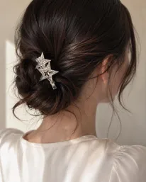 Double Star Crystal Hair Pin
