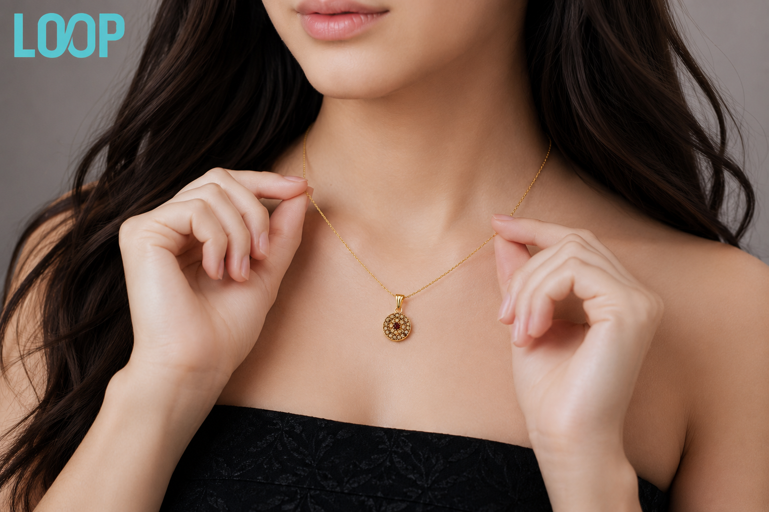 Loop Orbit Pendant Necklace