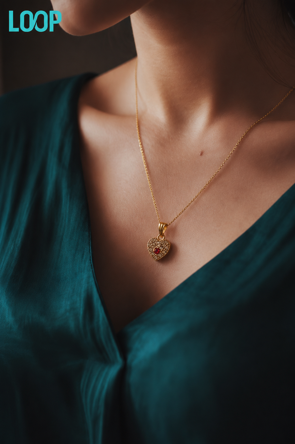 Loop Heart Pendant Necklace