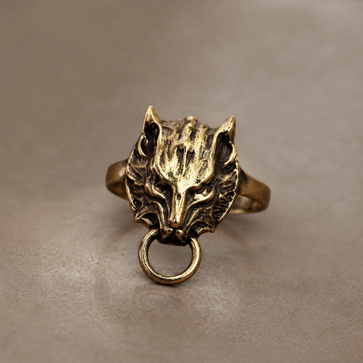 Wolf Guardian Adjustable Ring
