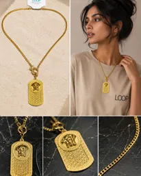 Premium Gold Medusa Pendant Necklace
