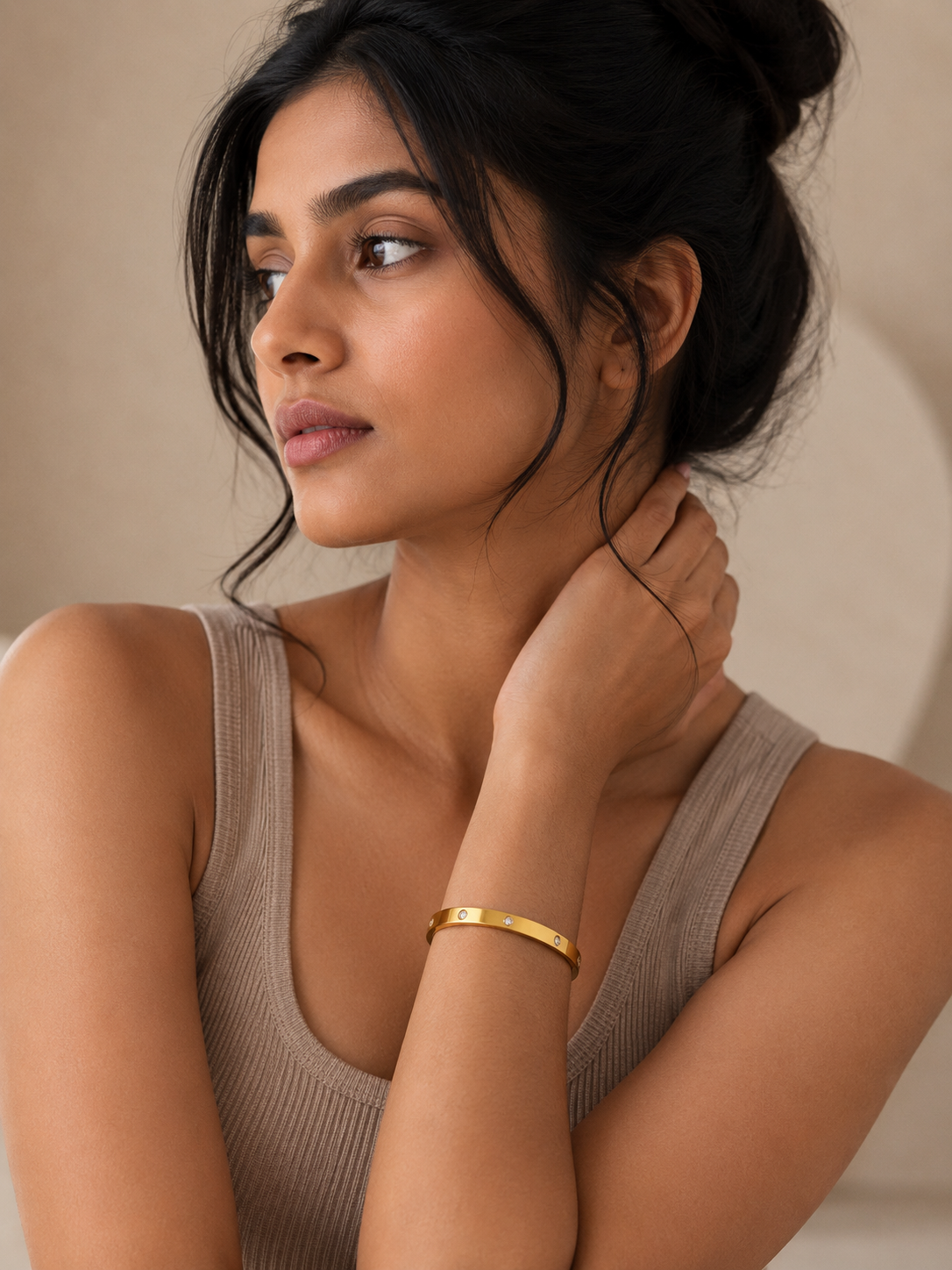 Premium Gold Finish Minimal Cuff Bracelet