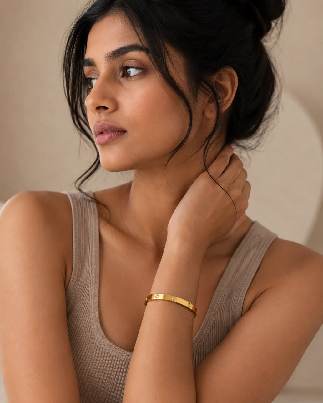 Premium Gold Finish Minimal Cuff Bracelet