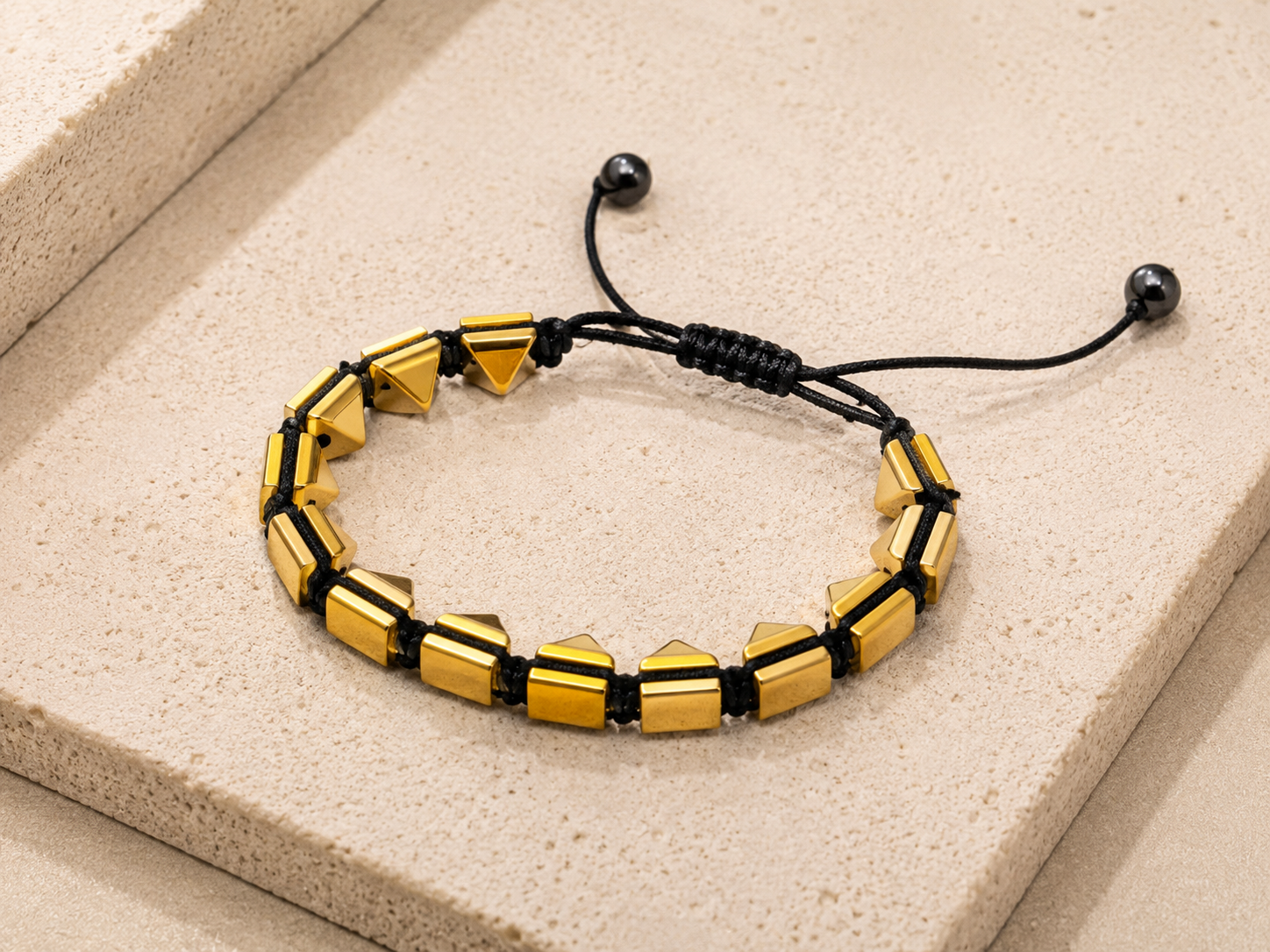 Premium Gold Geometric Bead Bracelet