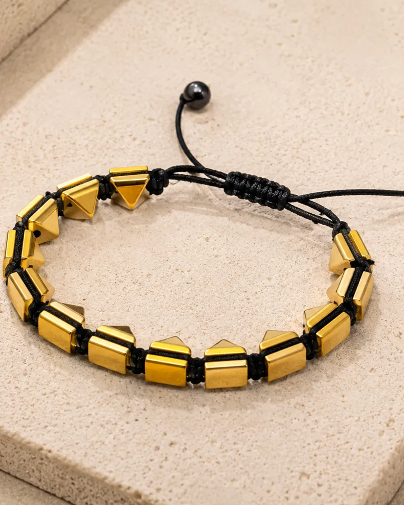 Premium Gold Geometric Bead Bracelet