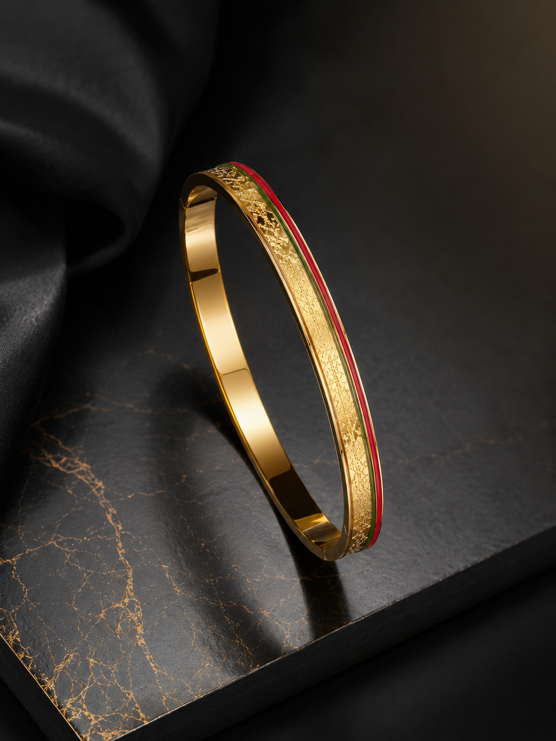 Elegant Gold Enamel Bracelet