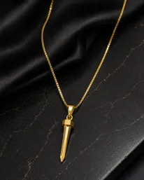 Gold Spike Pendant Necklace