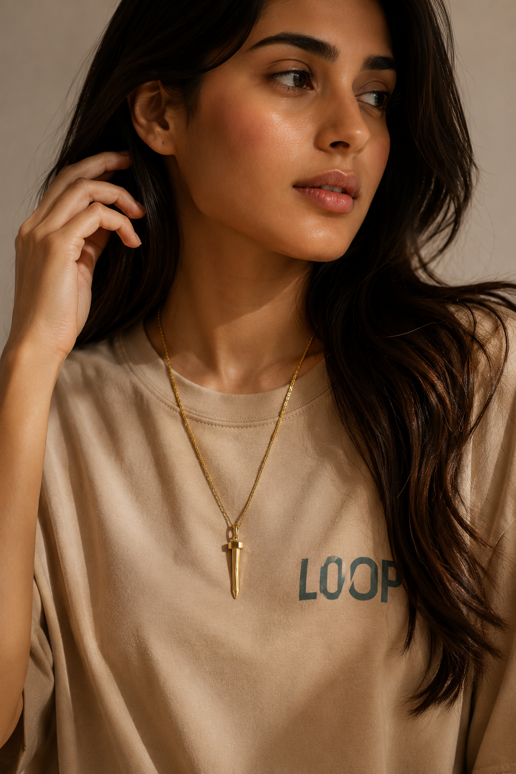 Gold Spike Pendant Necklace