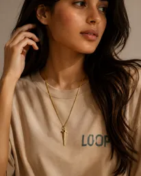 Gold Spike Pendant Necklace