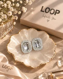 Loop Crystal Halo Earrings